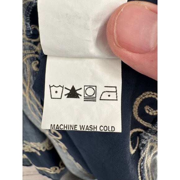 eShakti Custom Chambray Embroidered‎ A-Line Dress Women's Size Small Blue - Picture 10 of 13